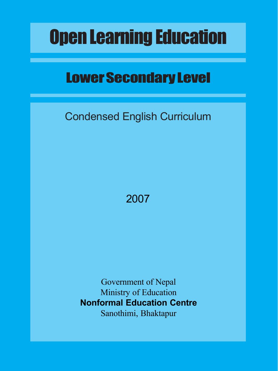 Open Learning Education L. Sec Level Curriculum English